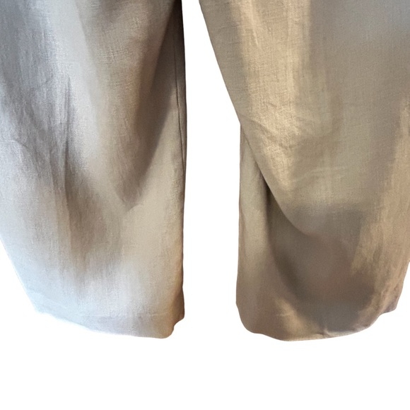 INC International Concepts Women's Beige 100% Linen Wide Leg Pants Size 12 - Picture 12 of 14